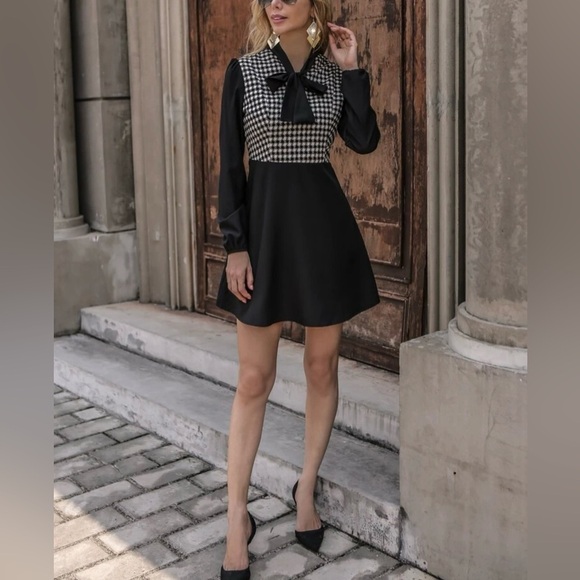 NEW!! Houndstooth Bow-Tie Dress – Size XL - Picture 1 of 8